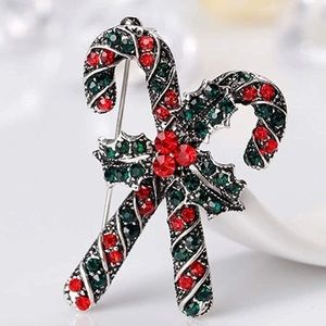 Women Brooch Christmas Creative Brooch Santa Cane